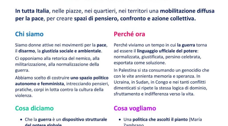 La Sicilia tra guerra e pace: mobilitazioni anche a Caltanissetta
